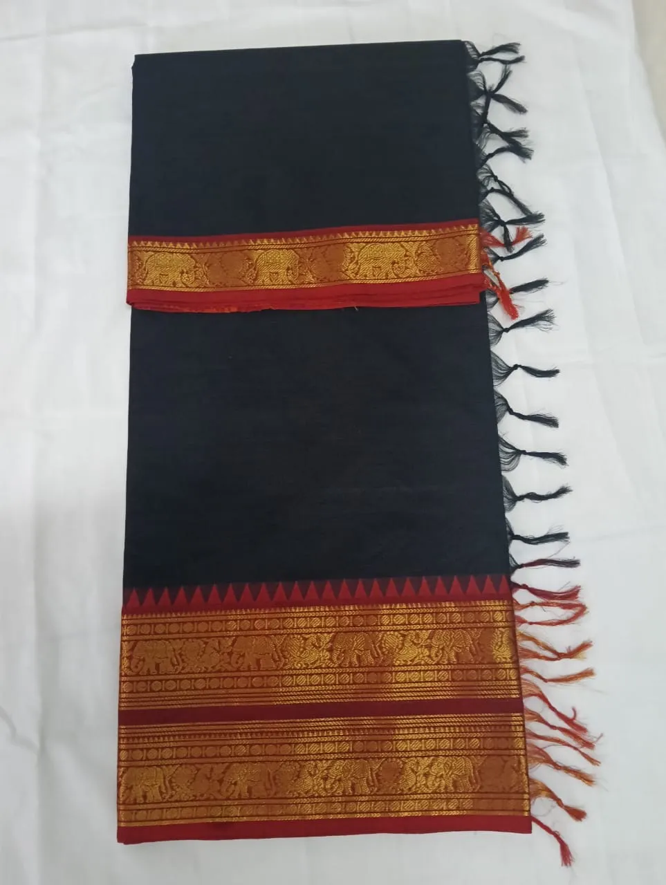 Kanchi cotton black and red