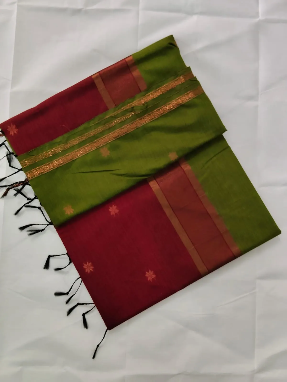 Maheswari silk cotton (green and meroon)