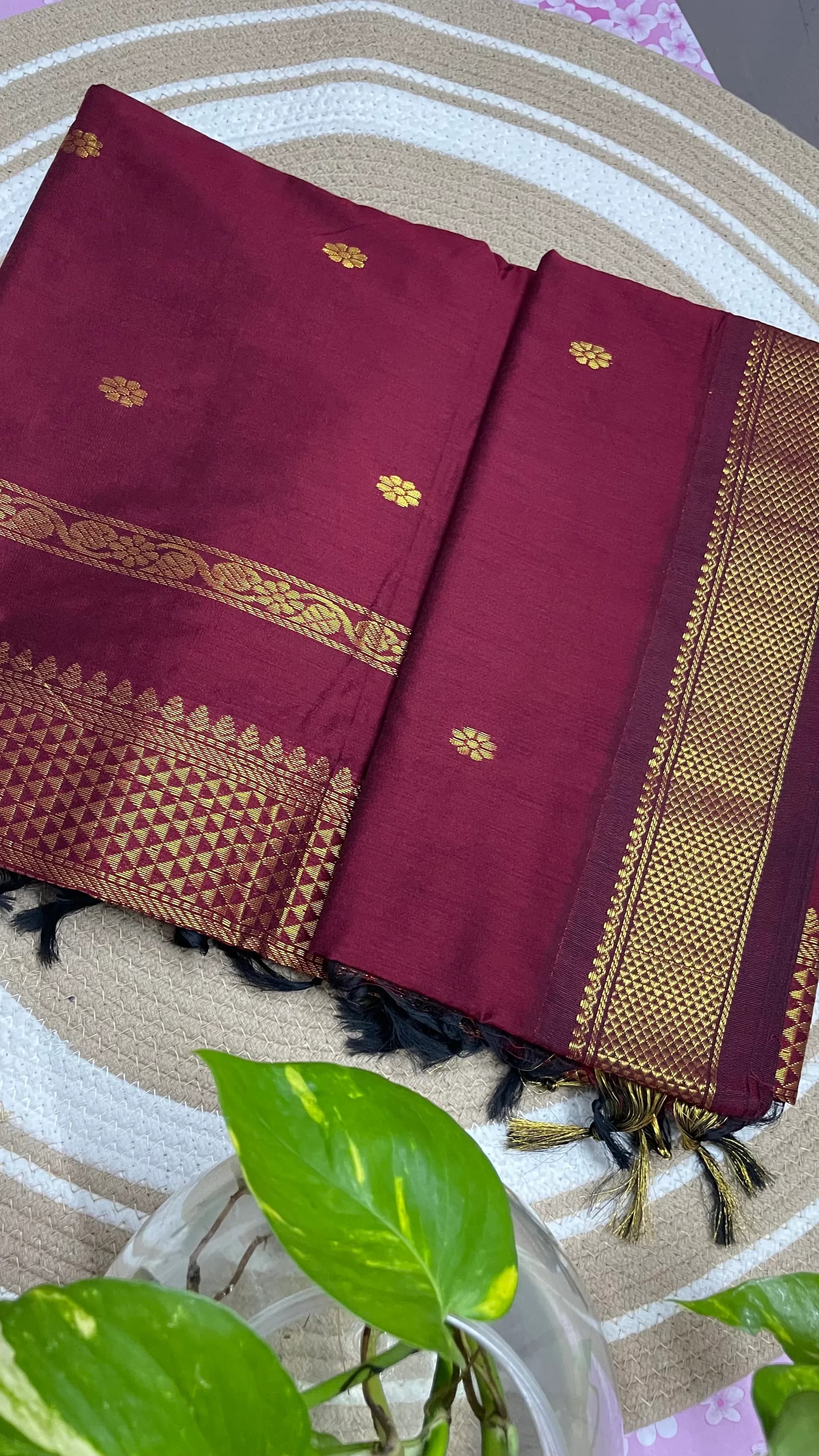Kalyani vaidhyehi saree Meroon