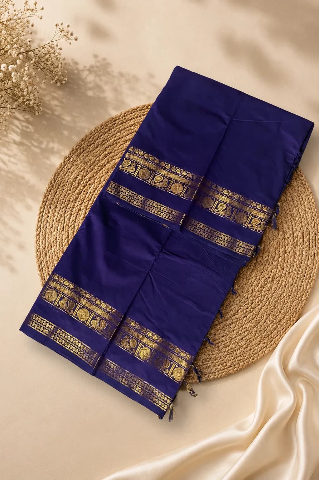 Kanchi Cotton medium border violet