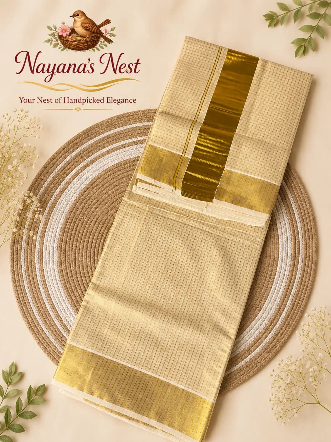 Set saree checked small
