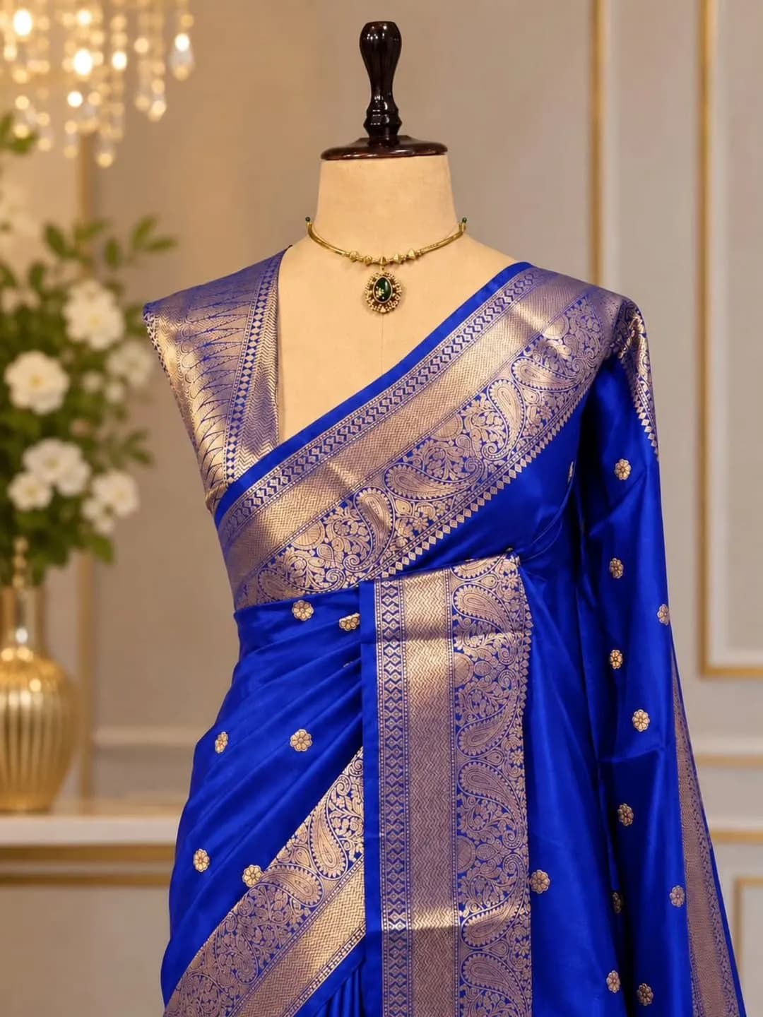 Banarasi soft katan sik royal blue