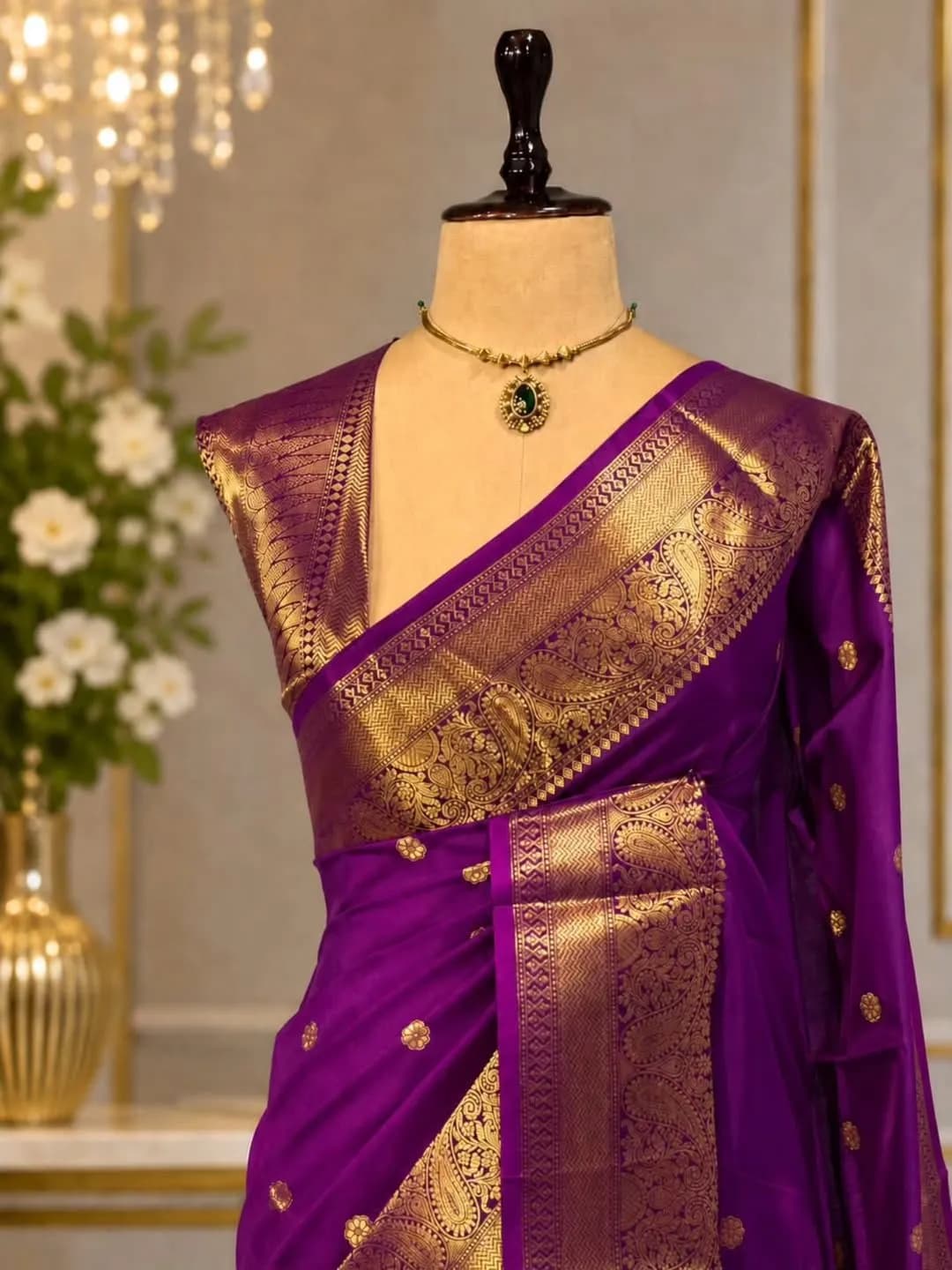 Banarasi soft katan silk magenta